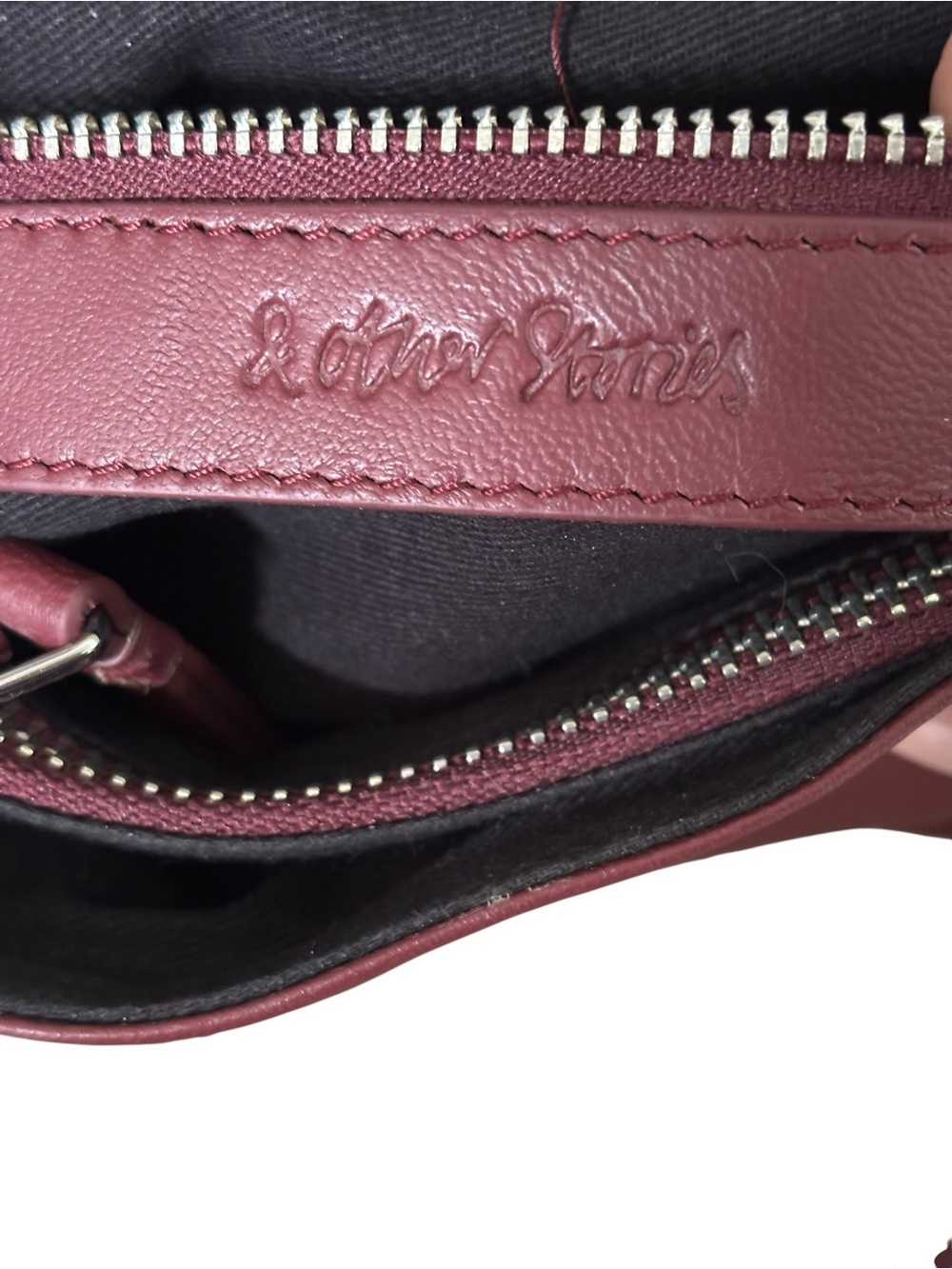 Quilted Leather Crossbody Bag in Burgundy - Picture 4 of 4